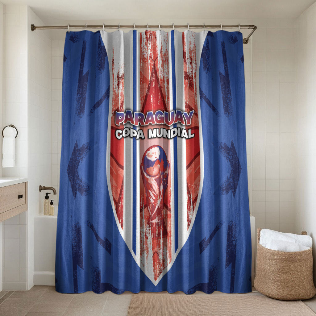 Paraguay Football Bathroom Set Trophy Grunge Stripes