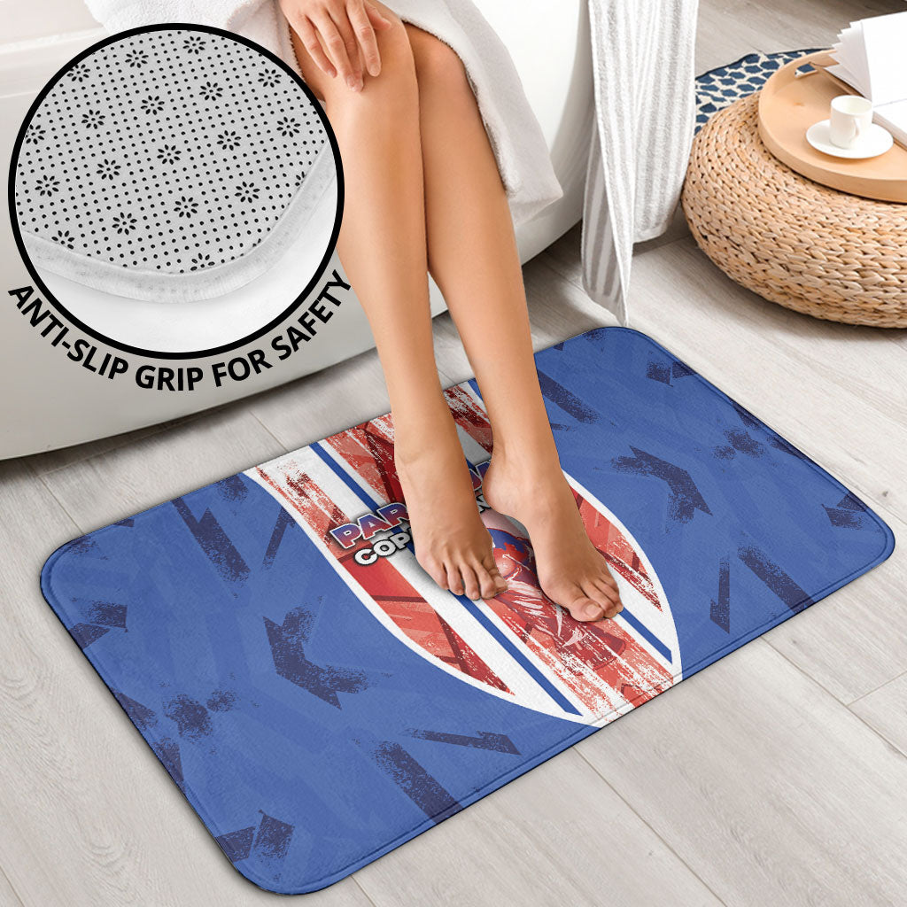 Paraguay Football Bathroom Set Trophy Grunge Stripes