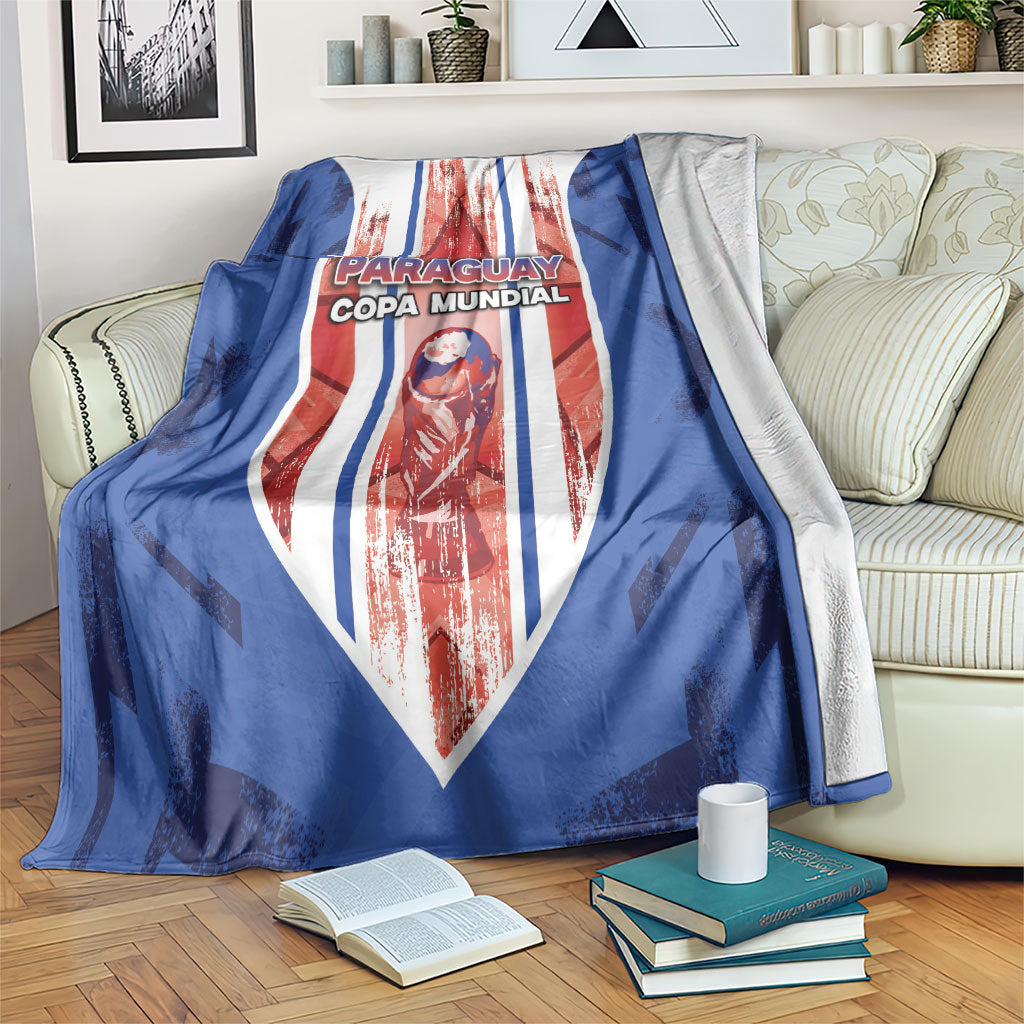 Paraguay Football Blanket Trophy Grunge Stripes