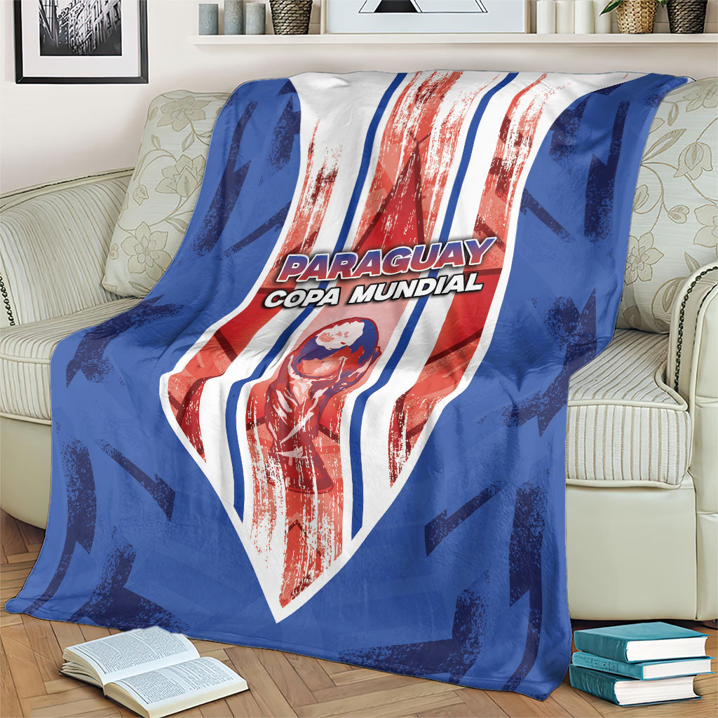 Paraguay Football Blanket Trophy Grunge Stripes