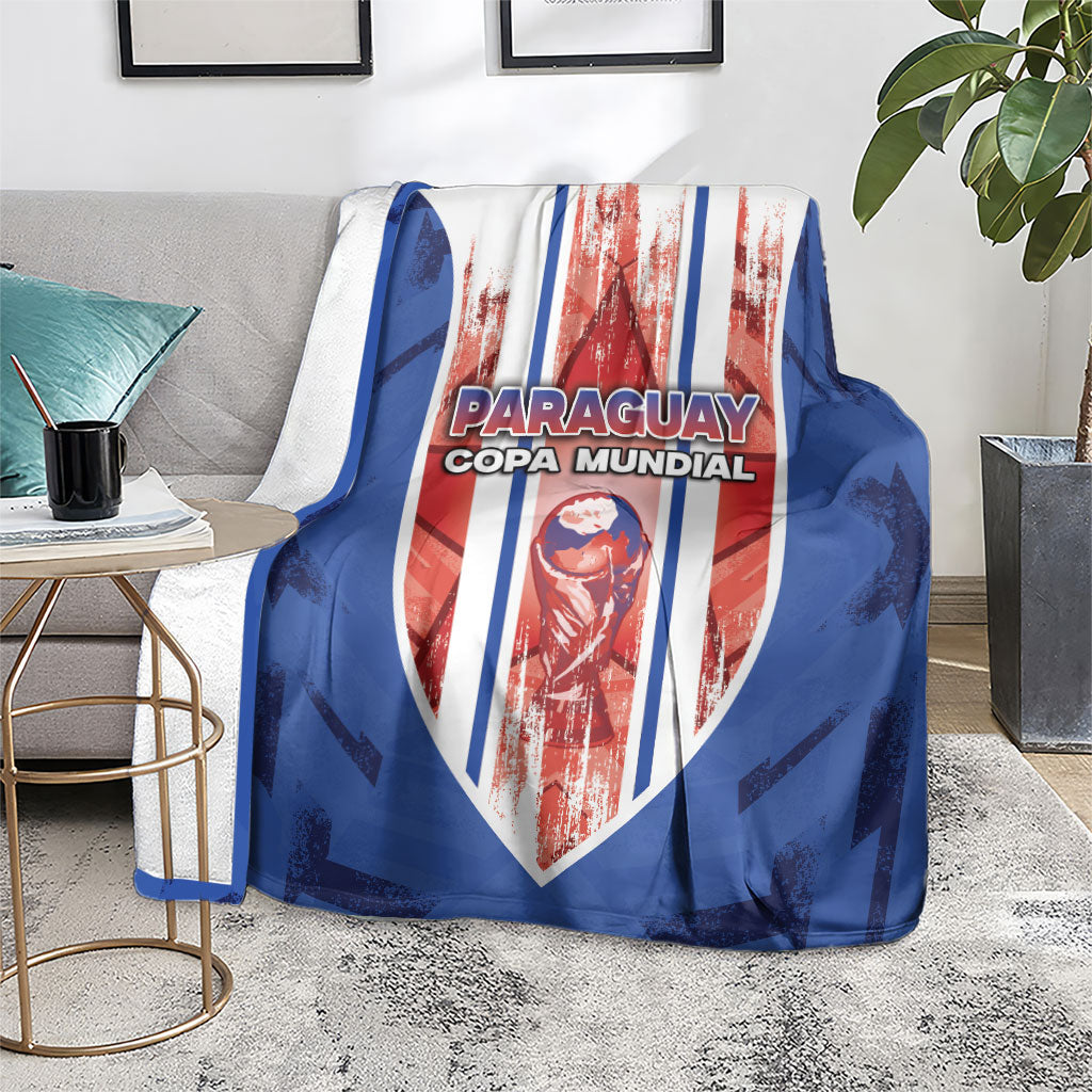 Paraguay Football Blanket Trophy Grunge Stripes