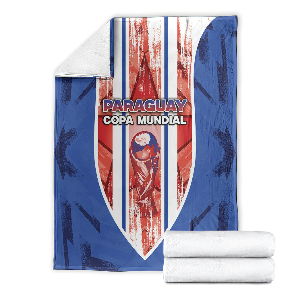 Paraguay Football Blanket Trophy Grunge Stripes