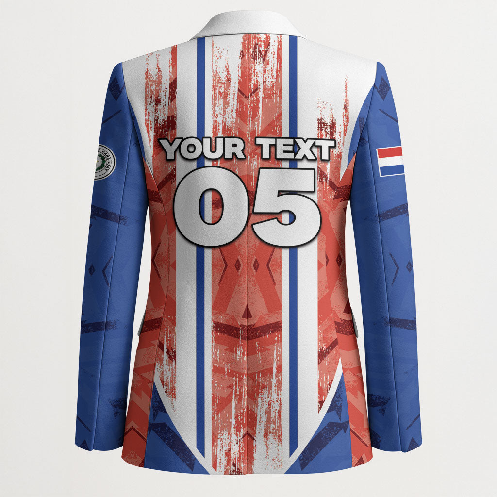 Custom Paraguay Football Blazer Trophy Grunge Stripes