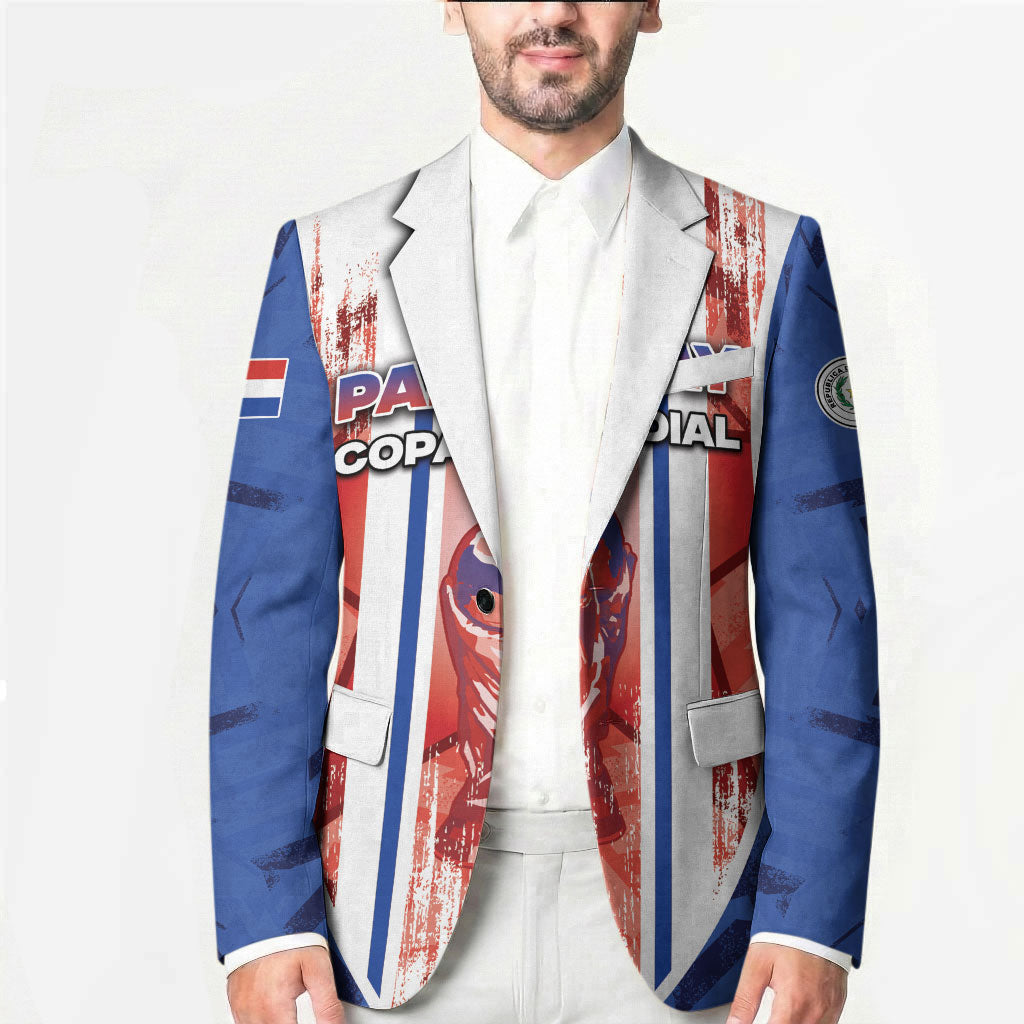 Custom Paraguay Football Blazer Trophy Grunge Stripes