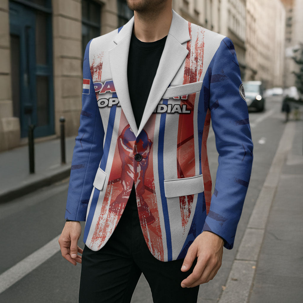 Custom Paraguay Football Blazer Trophy Grunge Stripes
