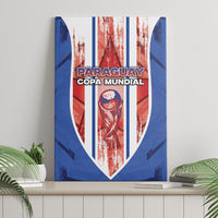 Paraguay Football Canvas Wall Art Trophy Grunge Stripes