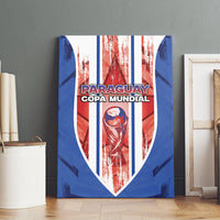 Paraguay Football Canvas Wall Art Trophy Grunge Stripes