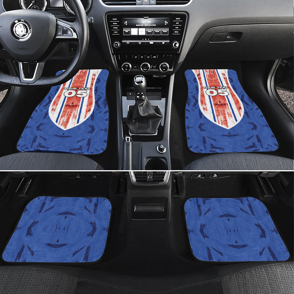 Custom Paraguay Football Car Mats Trophy Grunge Stripes