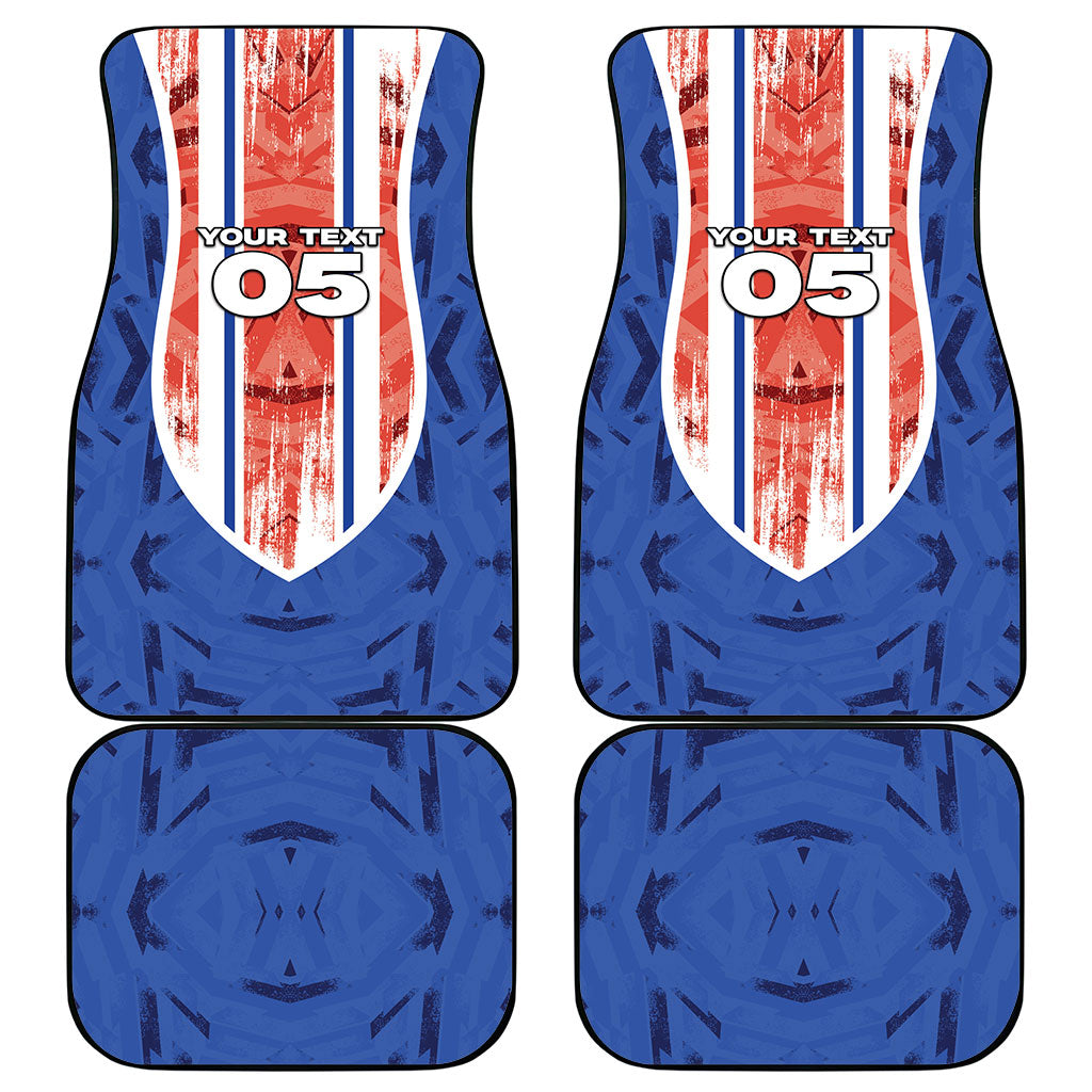 Custom Paraguay Football Car Mats Trophy Grunge Stripes
