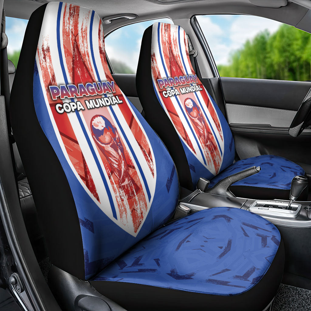 Paraguay Football Car Seat Cover Trophy Grunge Stripes