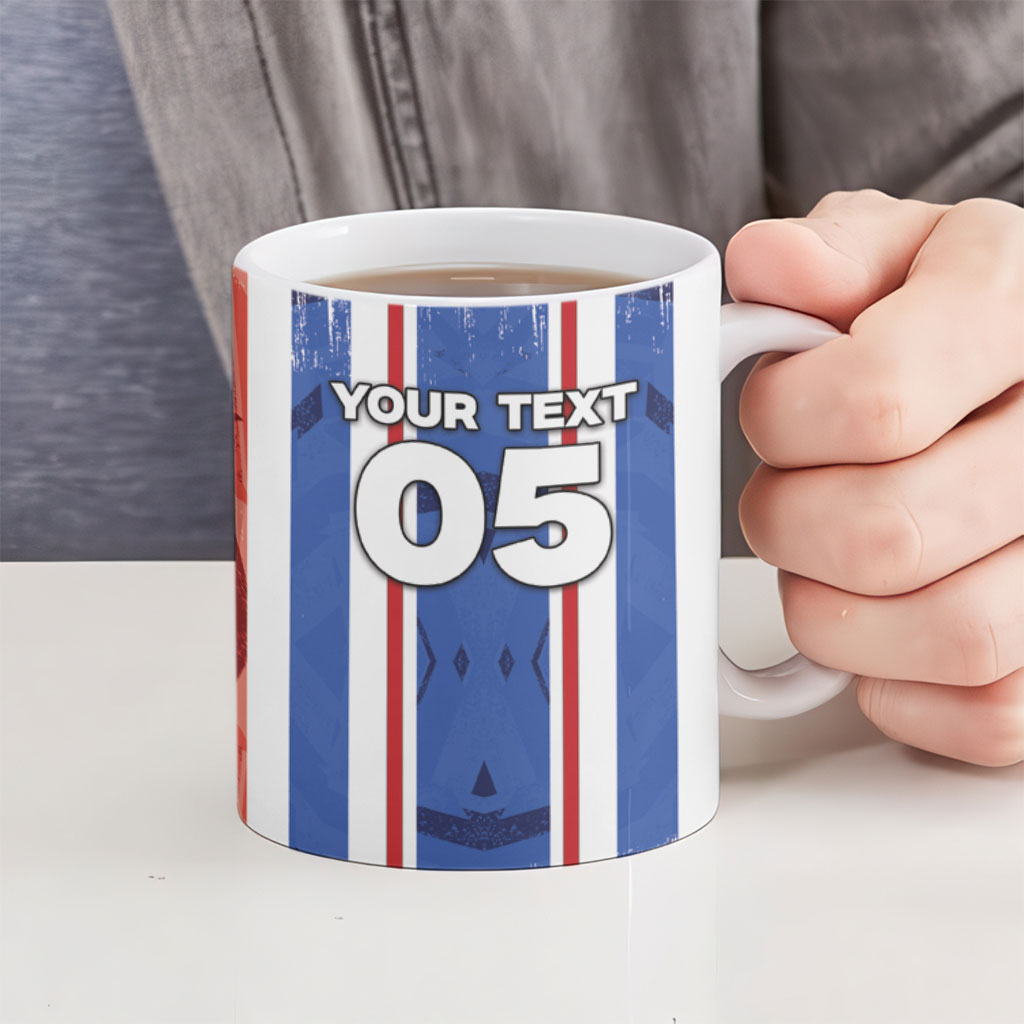 Custom Paraguay Football Ceramic Mug Trophy Grunge Stripes