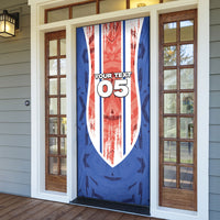 Custom Paraguay Football Door Cover Trophy Grunge Stripes