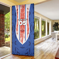 Custom Paraguay Football Door Cover Trophy Grunge Stripes