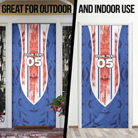Custom Paraguay Football Door Cover Trophy Grunge Stripes