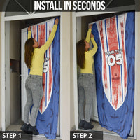 Custom Paraguay Football Door Cover Trophy Grunge Stripes