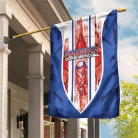 Paraguay Football Garden Flag Trophy Grunge Stripes