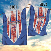 Paraguay Football Garden Flag Trophy Grunge Stripes