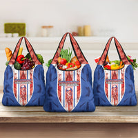 Paraguay Football Grocery Bag Trophy Grunge Stripes