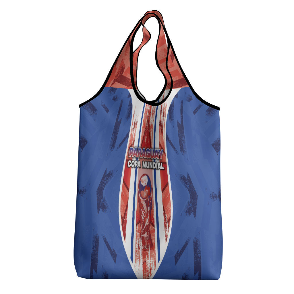 Paraguay Football Grocery Bag Trophy Grunge Stripes