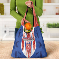 Paraguay Football Grocery Bag Trophy Grunge Stripes