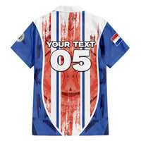 Custom Paraguay Football Hawaiian Shirt Trophy Grunge Stripes