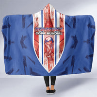 Paraguay Football Hooded Blanket Trophy Grunge Stripes