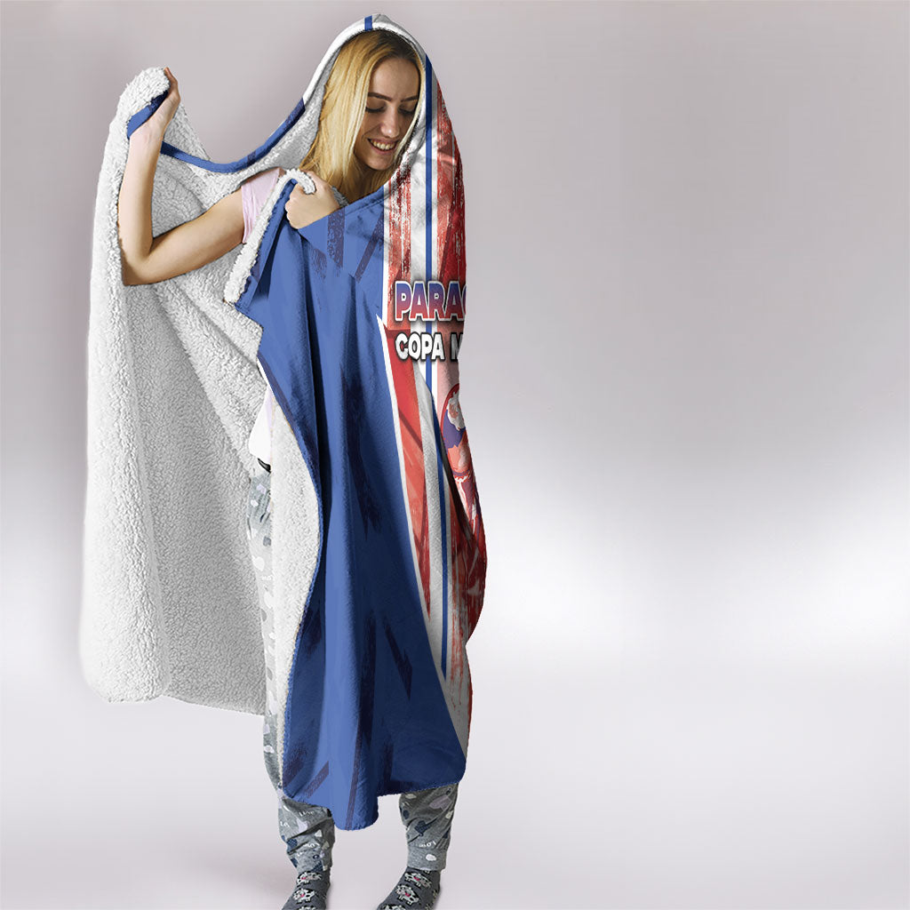 Paraguay Football Hooded Blanket Trophy Grunge Stripes