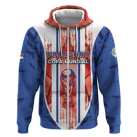 Custom Paraguay Football Hoodie Trophy Grunge Stripes