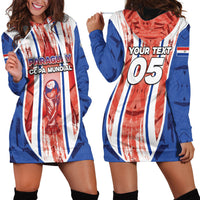 Custom Paraguay Football Hoodie Dress Trophy Grunge Stripes