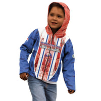 Custom Paraguay Football Kid Hoodie Trophy Grunge Stripes