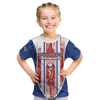 Custom Paraguay Football Kid T Shirt Trophy Grunge Stripes