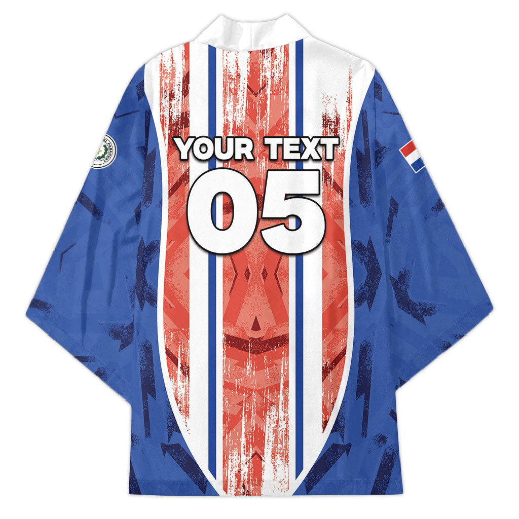 Custom Paraguay Football Kimono Trophy Grunge Stripes