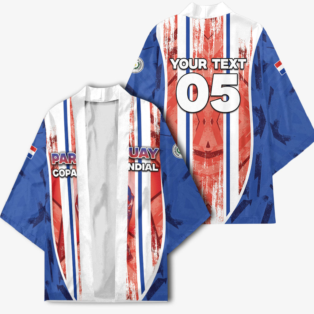 Custom Paraguay Football Kimono Trophy Grunge Stripes
