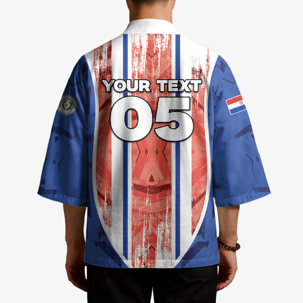 Custom Paraguay Football Kimono Trophy Grunge Stripes