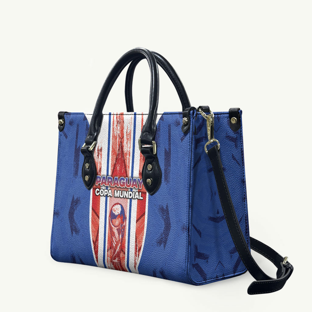 Paraguay Football Leather Bag Trophy Grunge Stripes