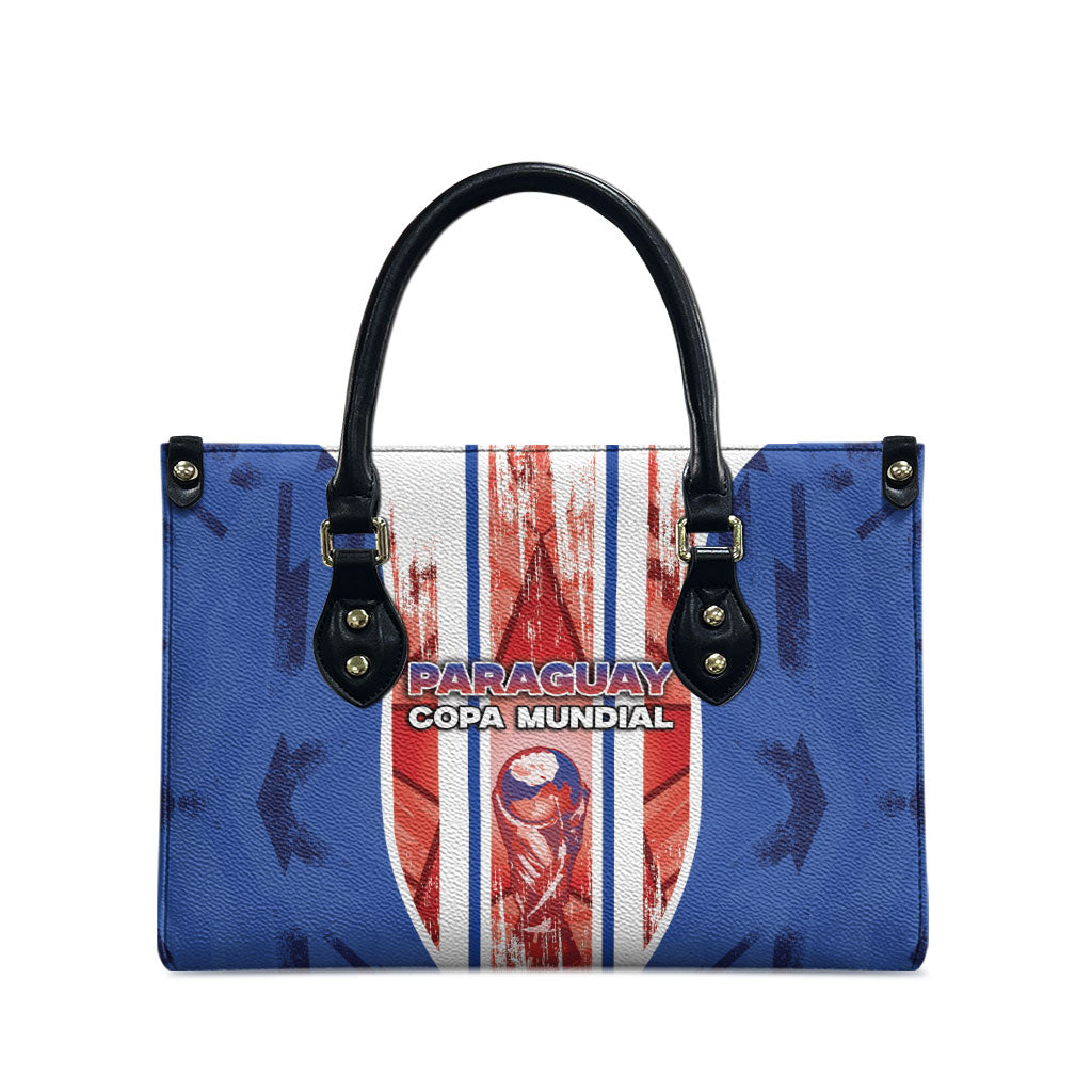 Paraguay Football Leather Bag Trophy Grunge Stripes