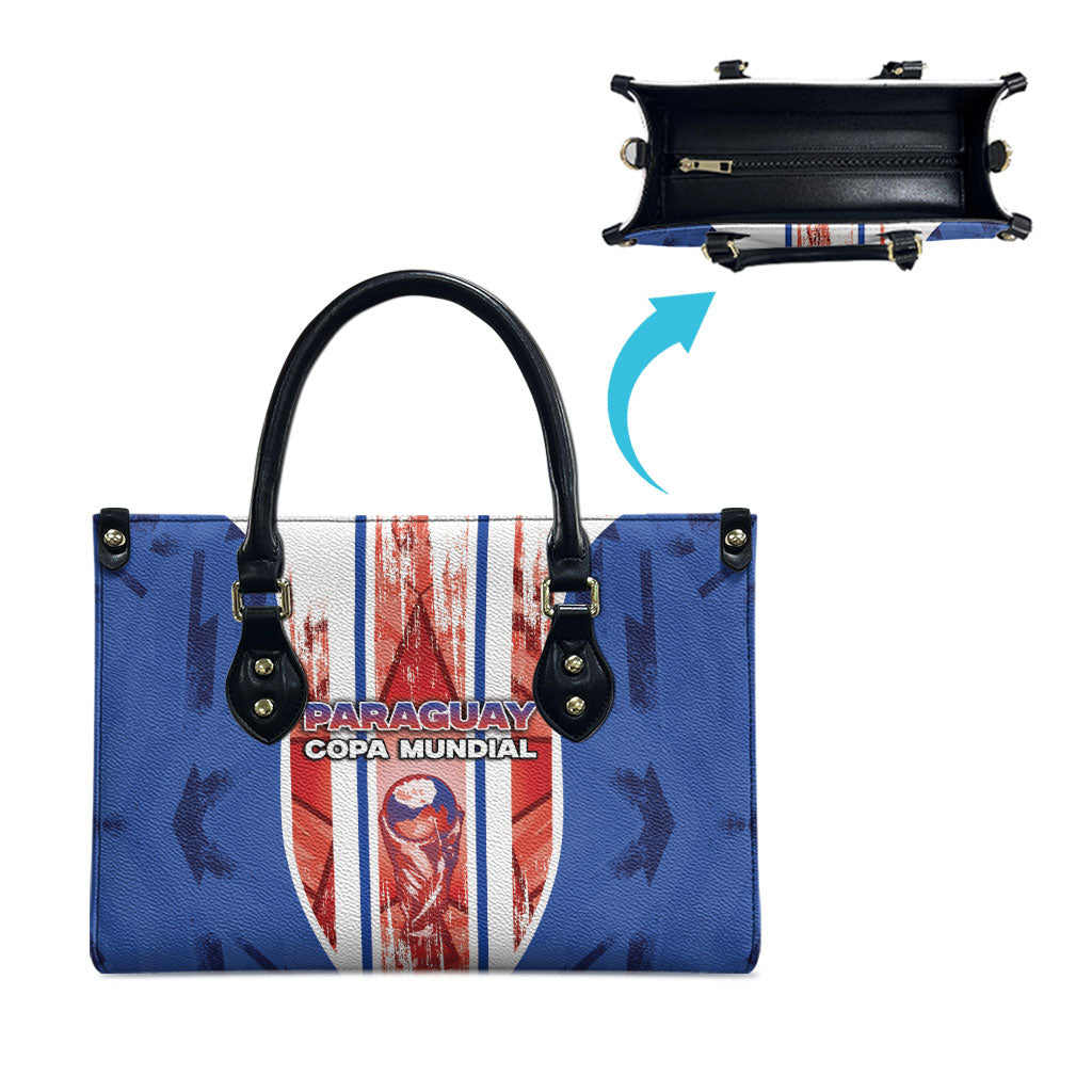Paraguay Football Leather Bag Trophy Grunge Stripes