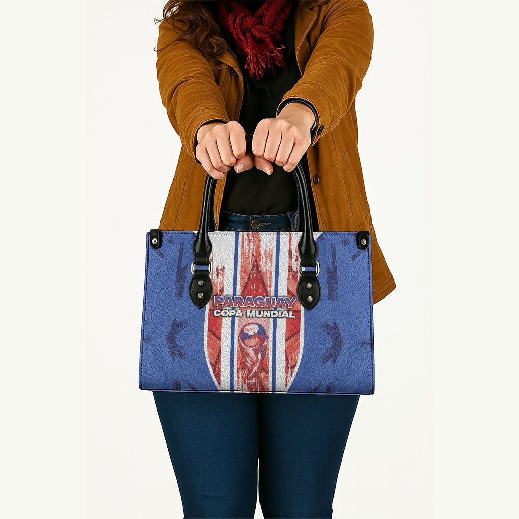 Paraguay Football Leather Bag Trophy Grunge Stripes
