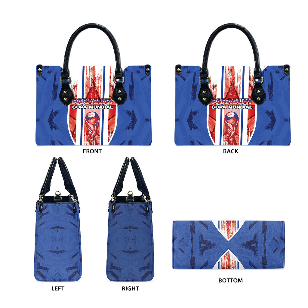 Paraguay Football Leather Bag Trophy Grunge Stripes