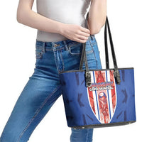Paraguay Football Leather Tote Bag Trophy Grunge Stripes
