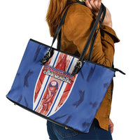Paraguay Football Leather Tote Bag Trophy Grunge Stripes