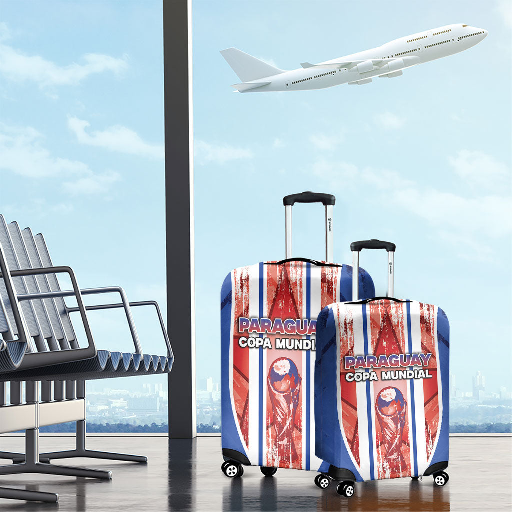 Paraguay Football Luggage Cover Trophy Grunge Stripes