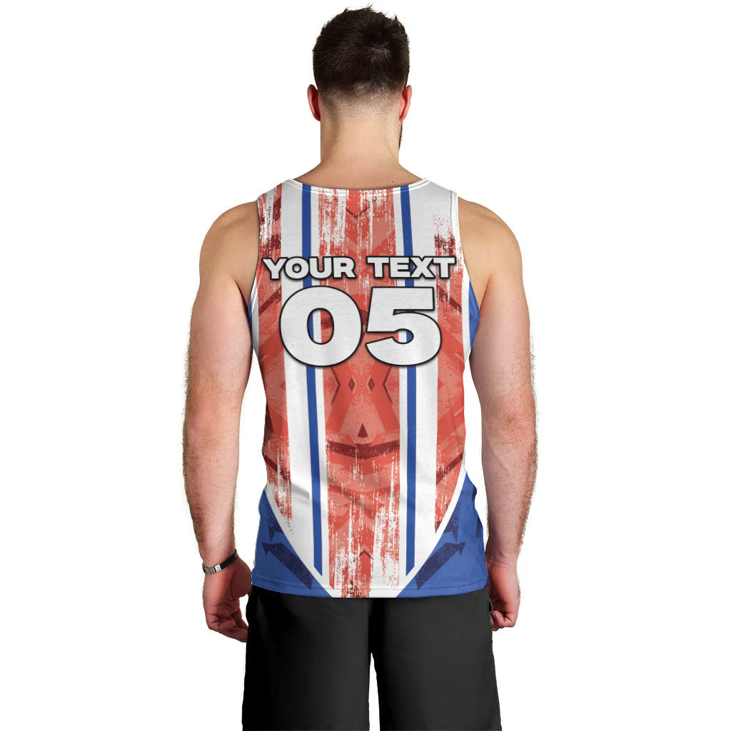 Custom Paraguay Football Men Tank Top Trophy Grunge Stripes
