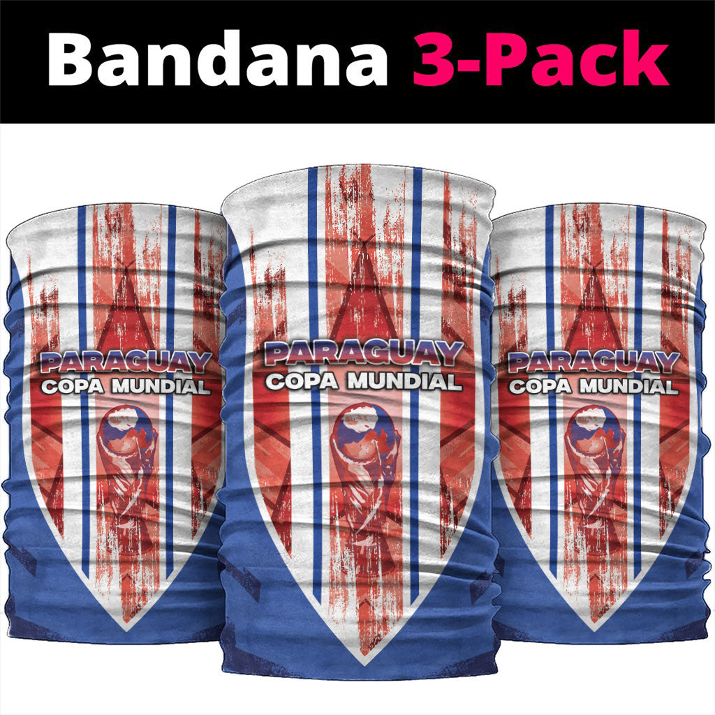Paraguay Football Neck Gaiter Trophy Grunge Stripes