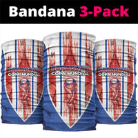 Paraguay Football Neck Gaiter Trophy Grunge Stripes