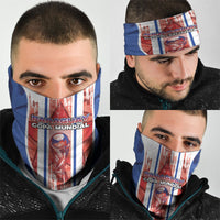 Paraguay Football Neck Gaiter Trophy Grunge Stripes