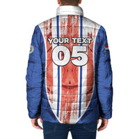 Custom Paraguay Football Padded Jacket Trophy Grunge Stripes