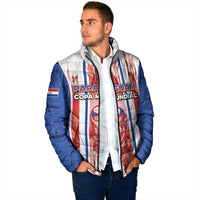 Custom Paraguay Football Padded Jacket Trophy Grunge Stripes