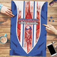 Paraguay Football Puzzle Trophy Grunge Stripes