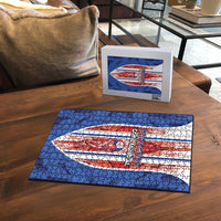 Paraguay Football Puzzle Trophy Grunge Stripes